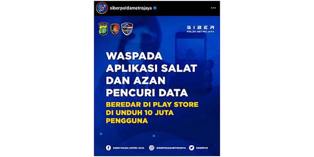 Awas! Ini 11 Aplikasi Azan dan Shalat Pencuri Data yang Dirilis Siber Polda Metro Jaya