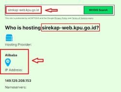 Website Sirekap KPU RI Terhubung ke Alibaba, IP Address Singapura dan Amerika, Gak Bahaya Tah?