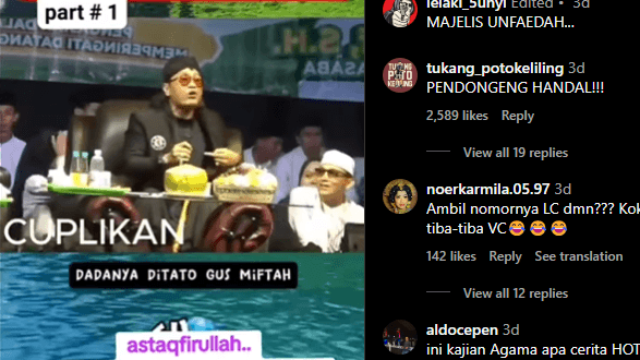 Viral! Video Ceramah Gus Miftah Bahas Cewek LC Bertato di Dada, Warganet: Ini Kajian Apa Cerita Hot?