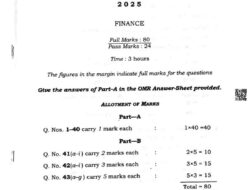 Finance Question Paper